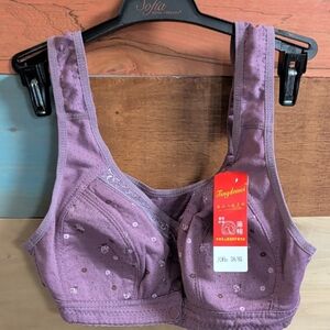 Comfort Front-Closure Support Bra — Dusty Lavender Floral